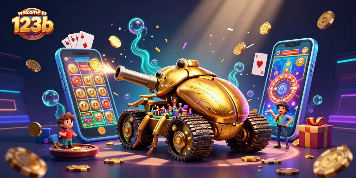Win big at welcome to 123b with a vibrant casino scene showcasing dynamic gaming elements.