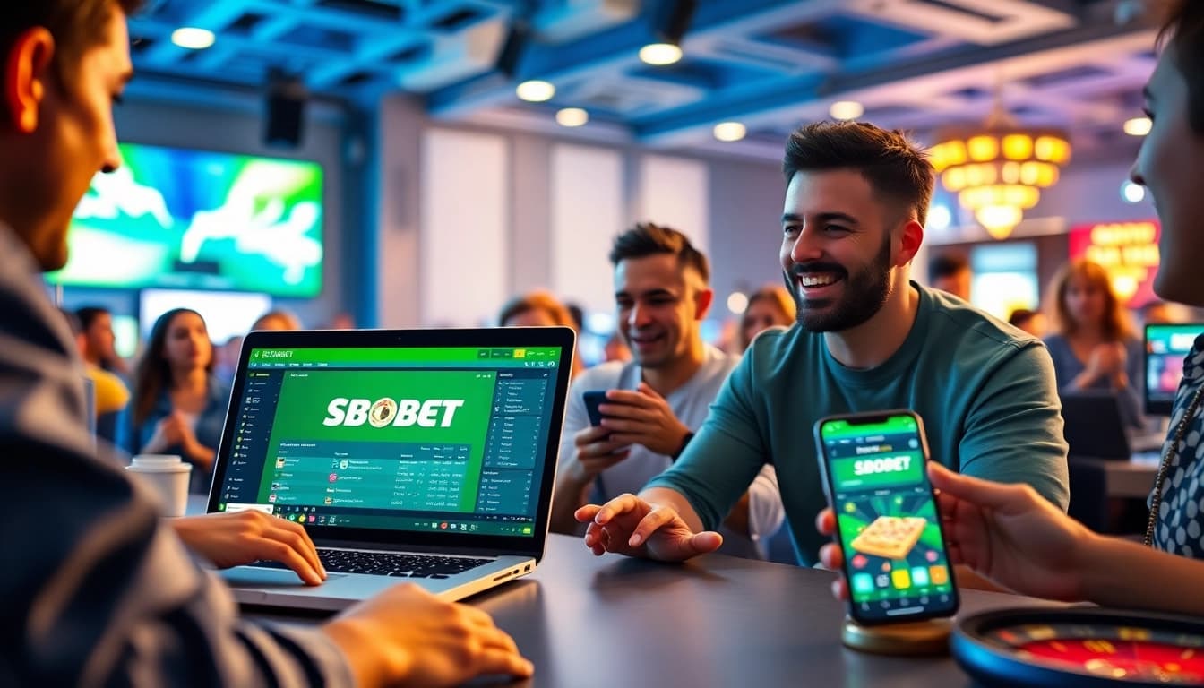 SBOBET online betting experience with players engaged in sports wagering and casino games.