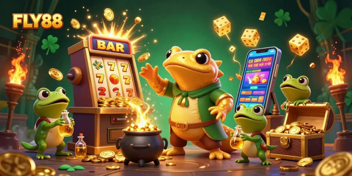 Engage with FLY88 as the alchemist transforms base metals into gold amid exciting casino elements.