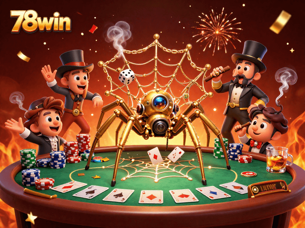 Experience thrilling gaming at 78win with a vibrant steampunk casino scene illustrating excitement.