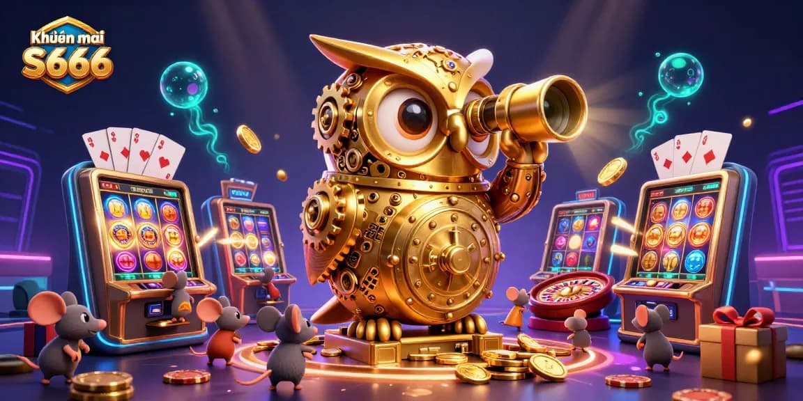 Experience thrilling Khuyến mãi S666 with golden owl, slot games, and rich casino rewards.