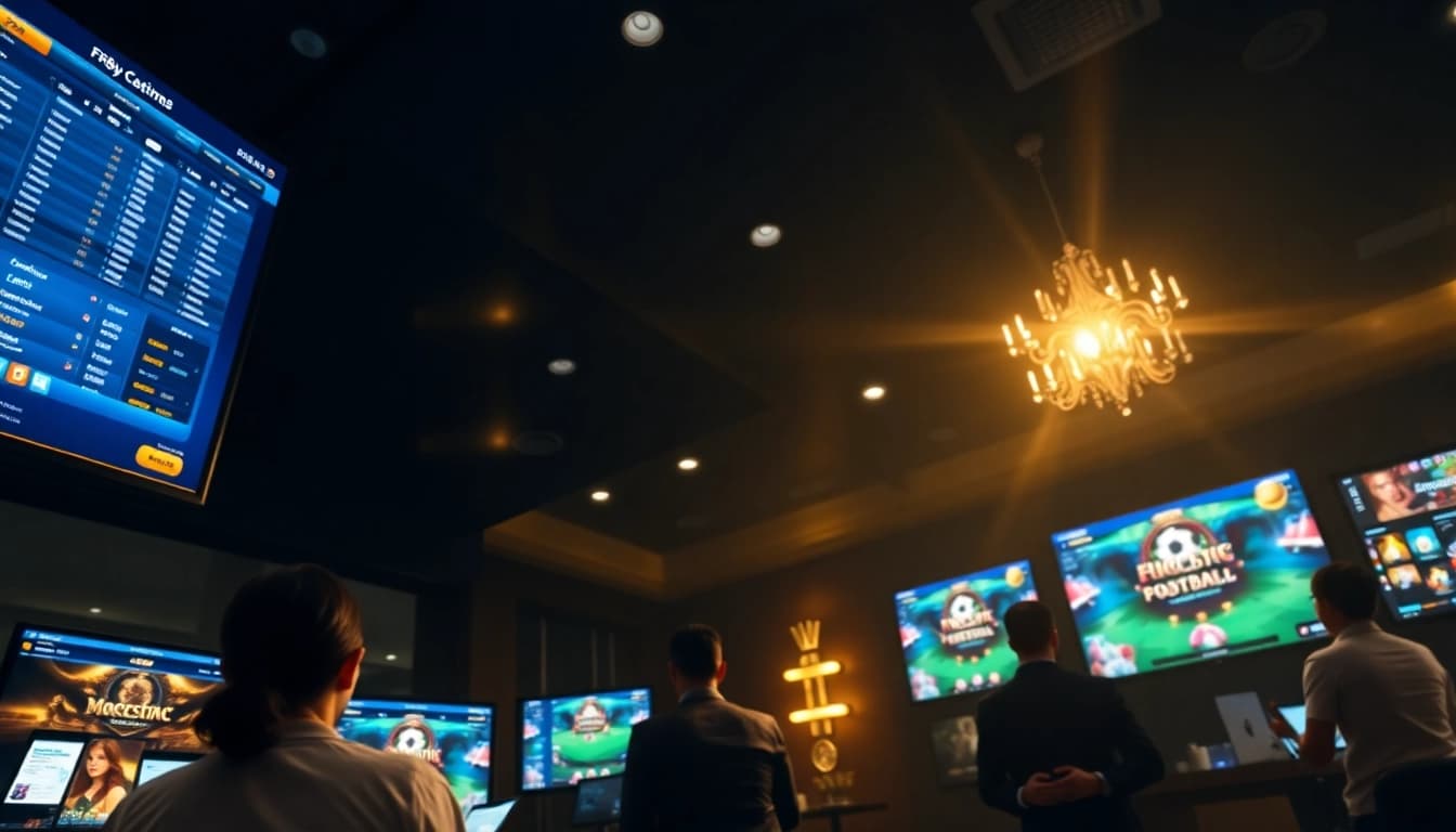 Engaging promotional scene for fb88, showcasing a modern betting platform with dynamic sports graphics.