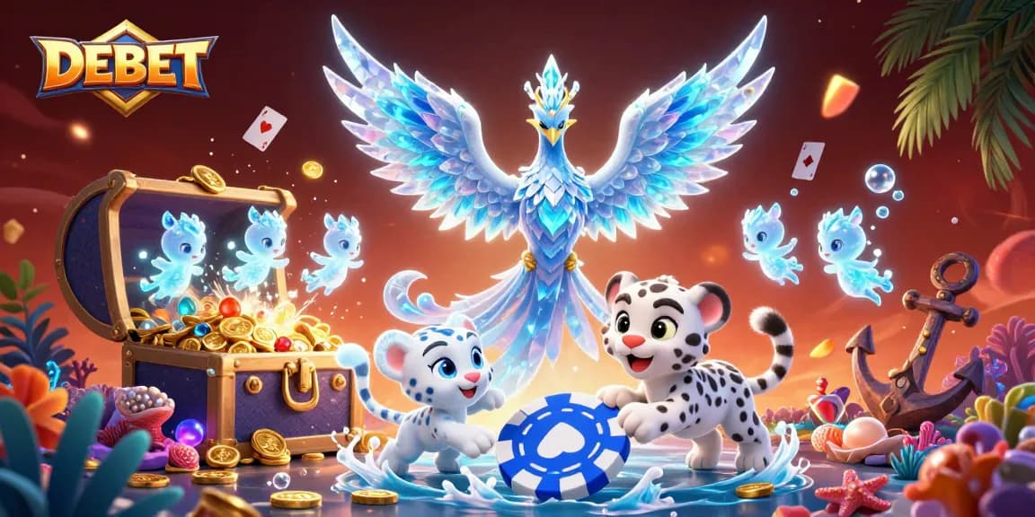 Engage in thrilling gameplay with DEBET featuring a vibrant 3D casino scene