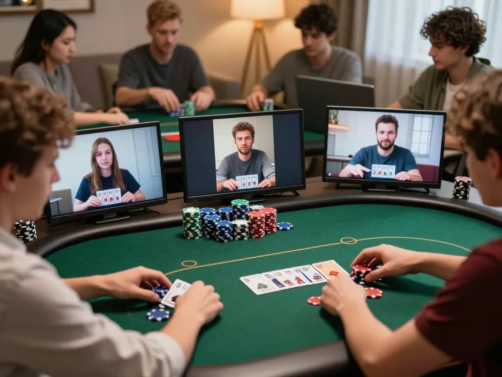 Players engage in a thrilling online poker game at ta88, showcasing strategic moves and intense focus.