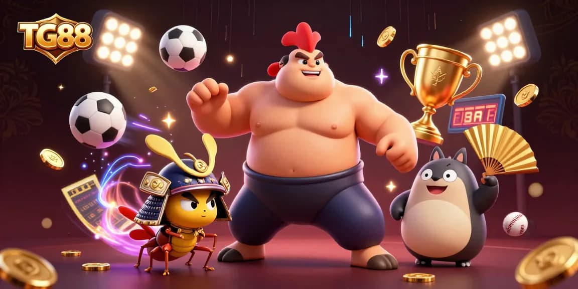 Engage with TG88 through an illustrated scene showcasing dynamic sports betting excitement.