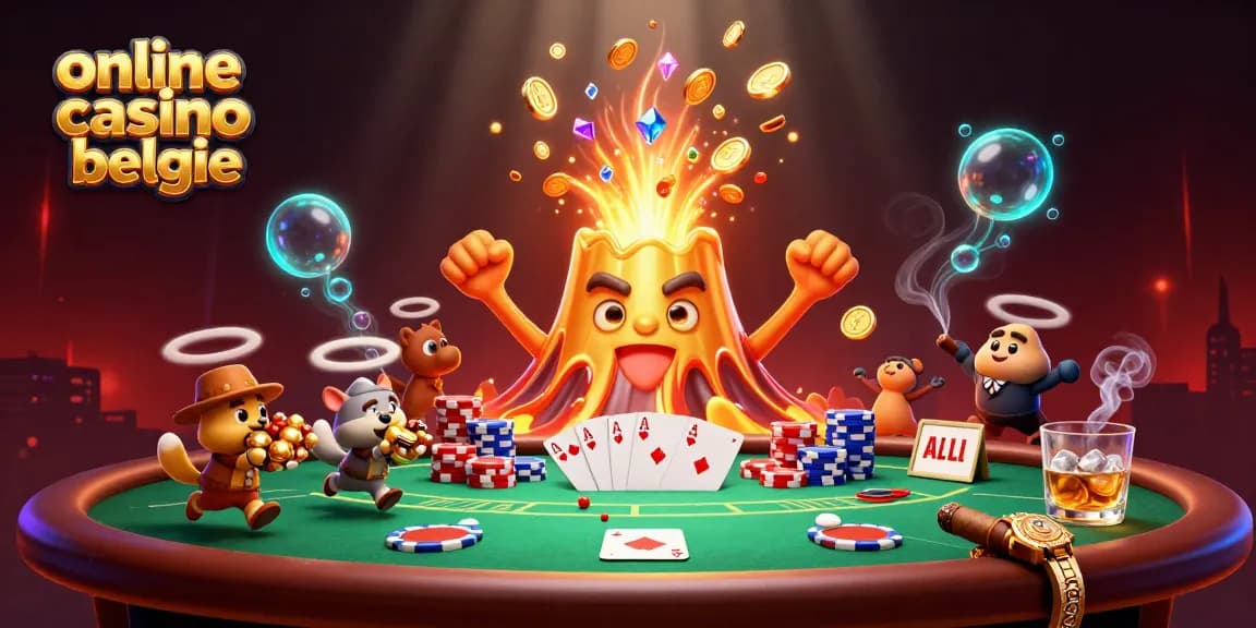 Experience vibrant adventure in an online casino belgie with treasures, poker elements, and triumphant volcano!
