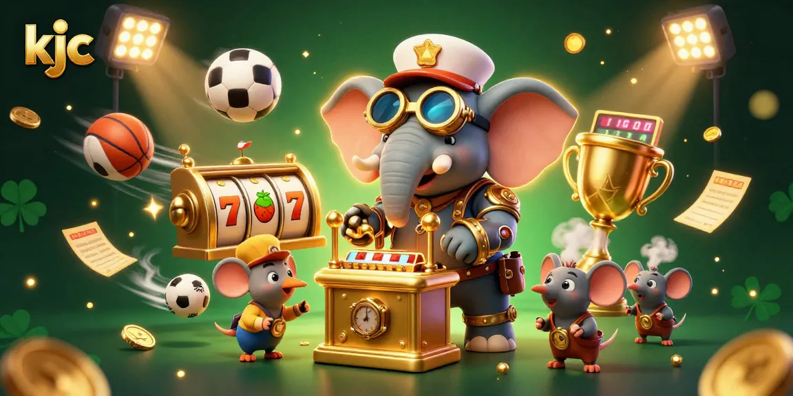 KJC enhances gaming experiences with a dynamic 3D illustration showcasing steampunk characters engaging in thrilling slot play and sports betting.