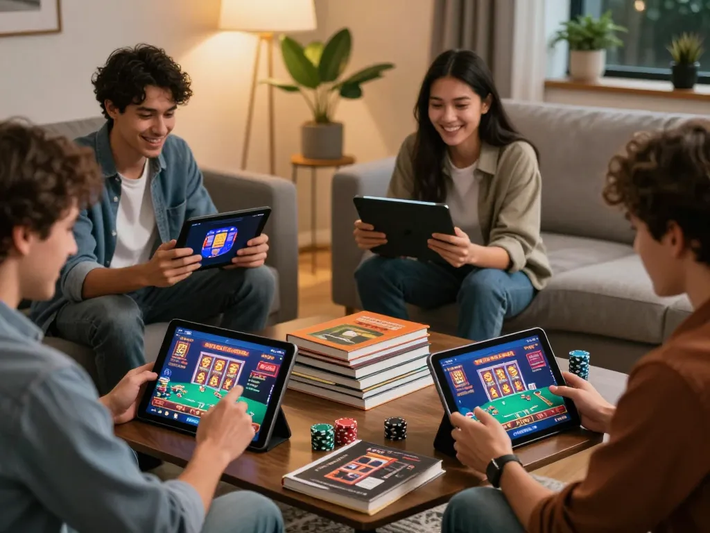Players enjoying a strategic online gaming session on fabet while surrounded by vibrant home elements.