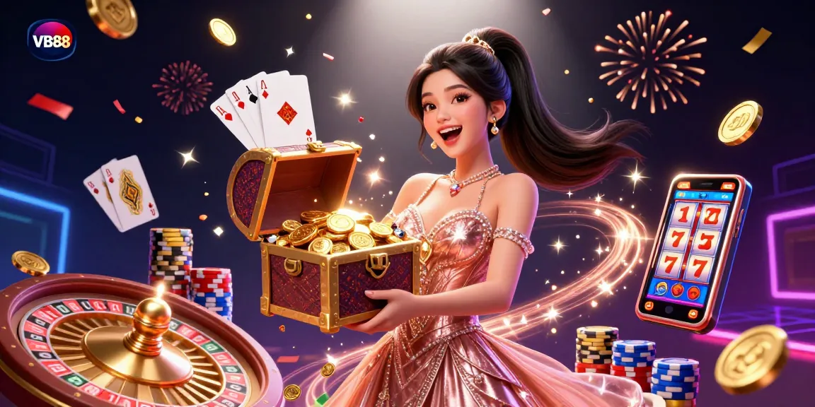 Engage with VB88's glamorous treasure-filled venture, showcasing exciting casino games and winning opportunities.