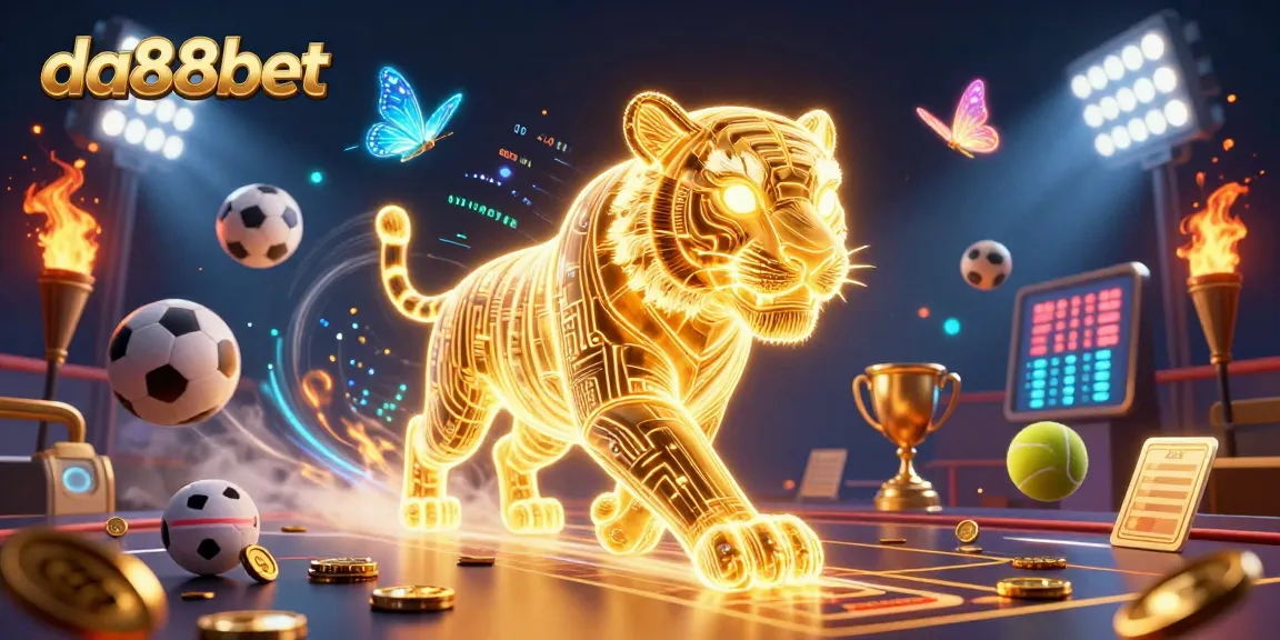 Win big at da88bet's exciting casino games with dynamic sports elements and golden visuals.