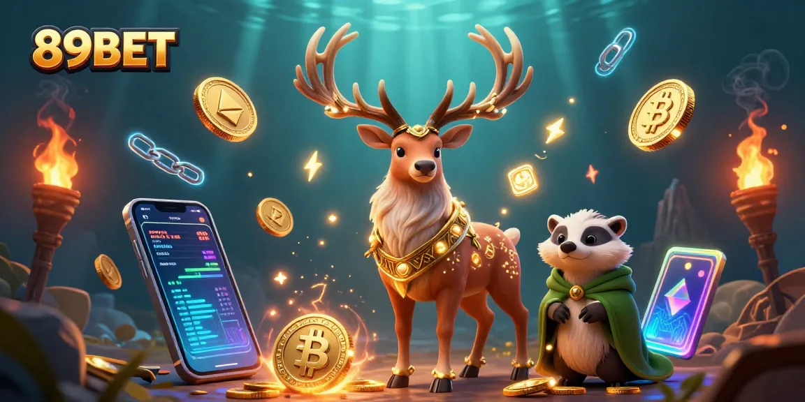 Engage with innovative 89BET casino games featuring unique characters and vibrant crypto elements.