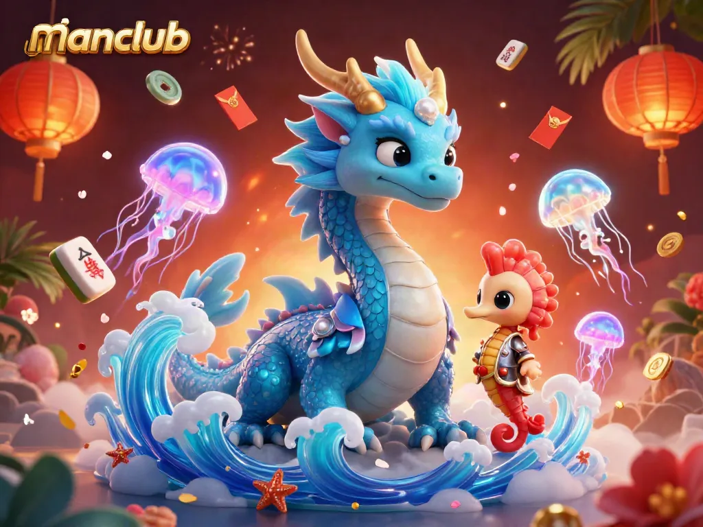Experience thrilling gaming at manclub, featuring a dynamic casino scene with vibrant characters and symbols.