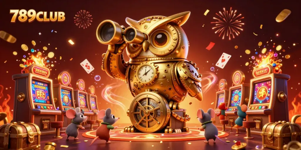 Engage in thrilling gameplay at 789CLUB with a vibrant 3D casino scene filled with treasures.