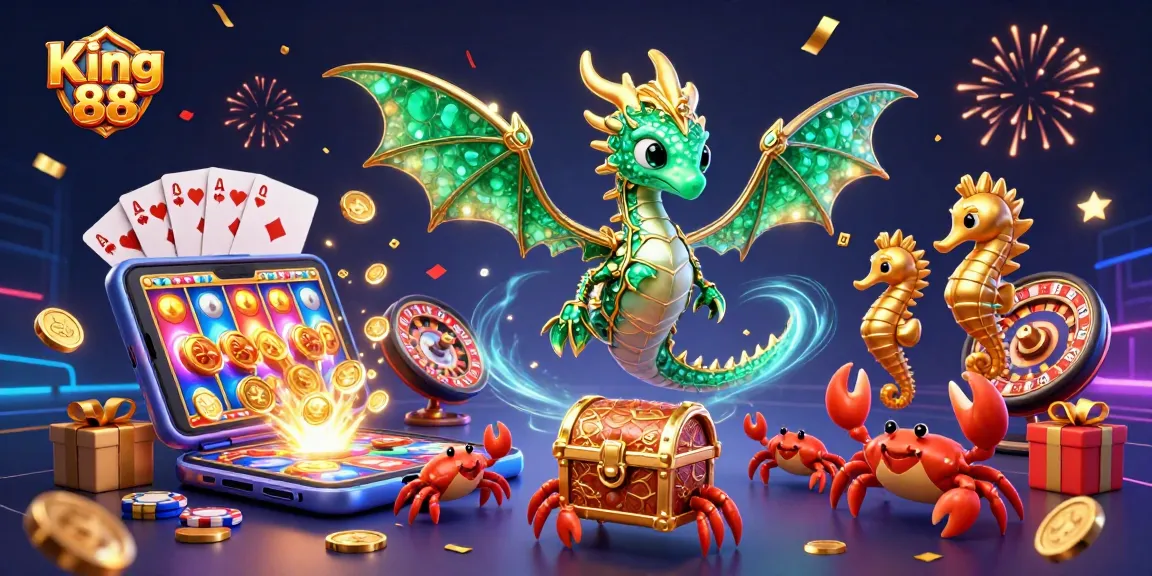 Engaging scene of King 88 featuring a sea dragon and treasure chest, showcasing dynamic slot games.