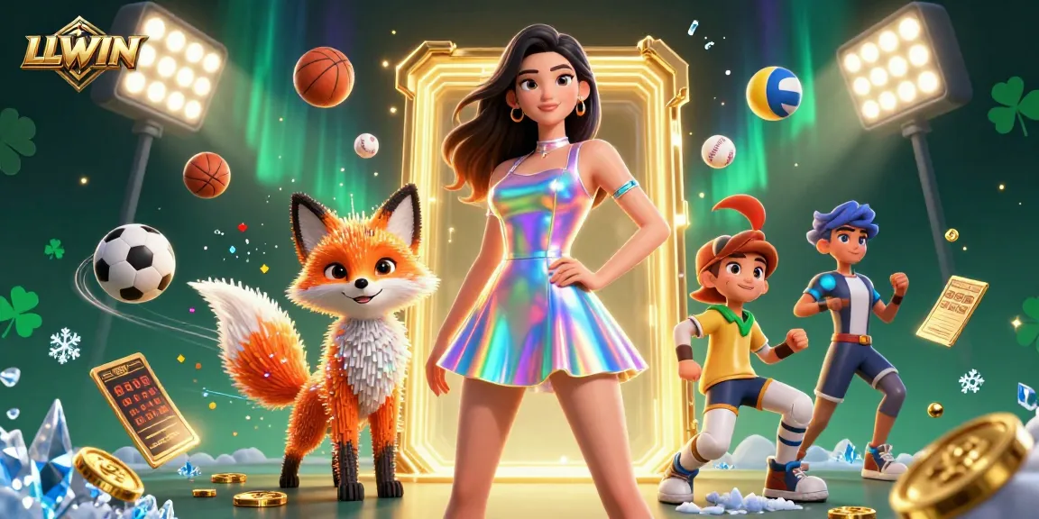 Experience thrilling gaming at LLWIN with vibrant 3D characters in a dynamic casino setting.