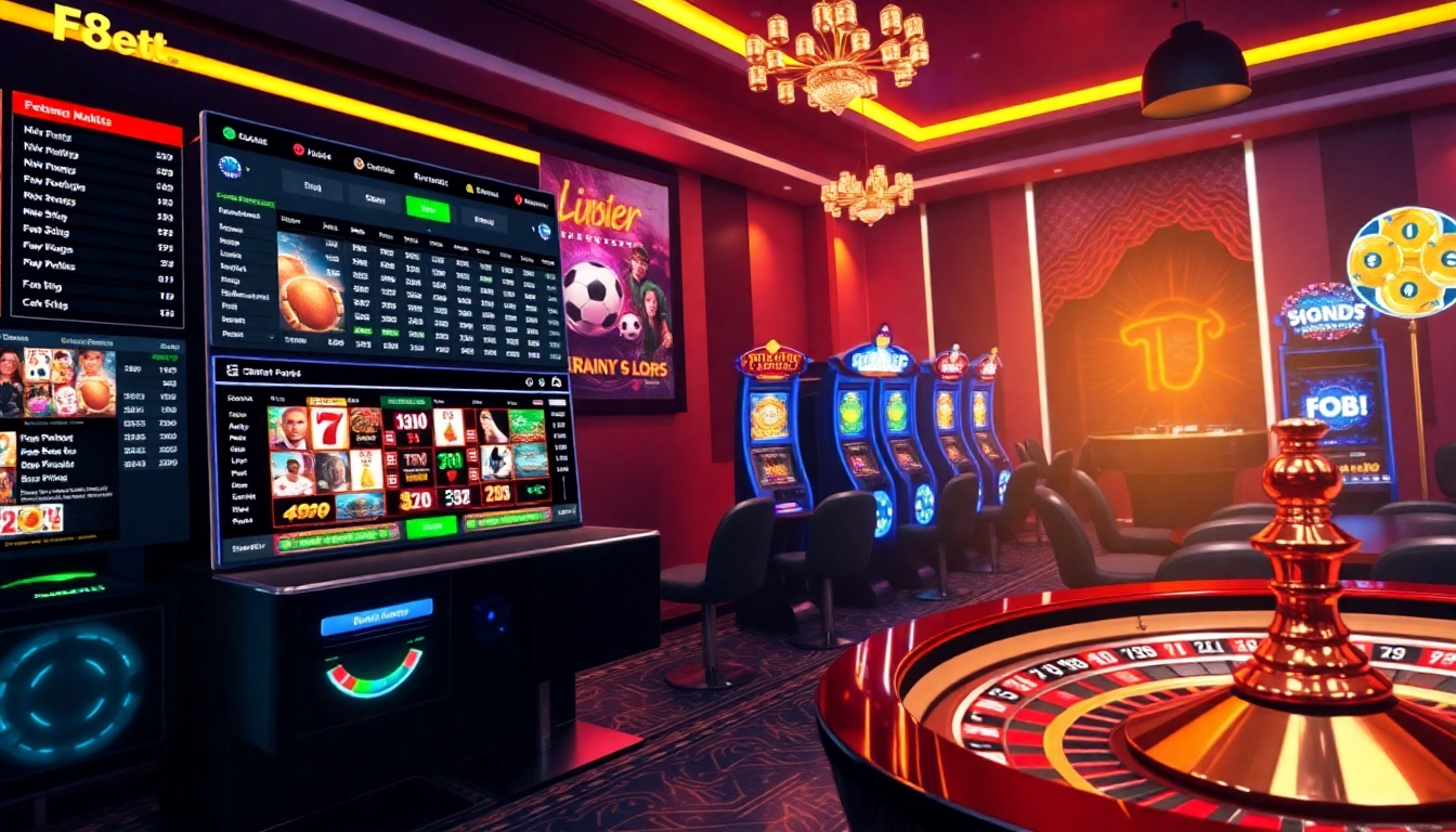 Experience the excitement of online gambling at F8bet.com with vibrant casino visuals and dynamic gameplay.
