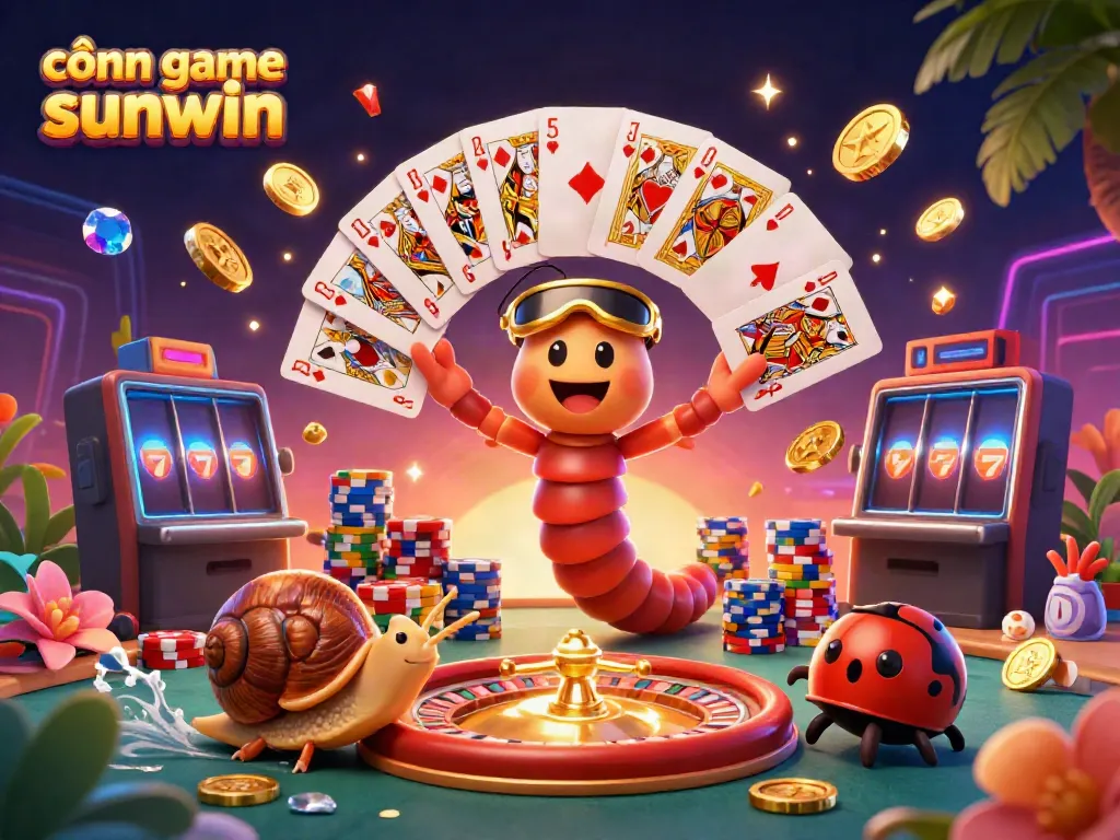 Experience thrilling gameplay at cổng game sunwin with an exciting 3D casino scene illustration featuring dynamic characters and rich elements.
