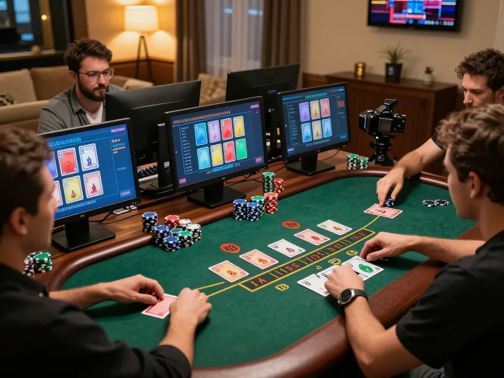 Players enjoying blackjack at home while engaging with fun79 online casino app