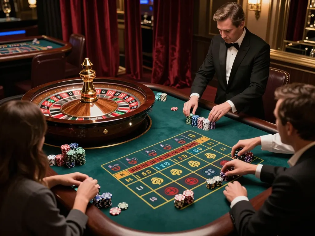 Engaged players at Keonhacai5 roulette table placing bets and enjoying live gaming experience.