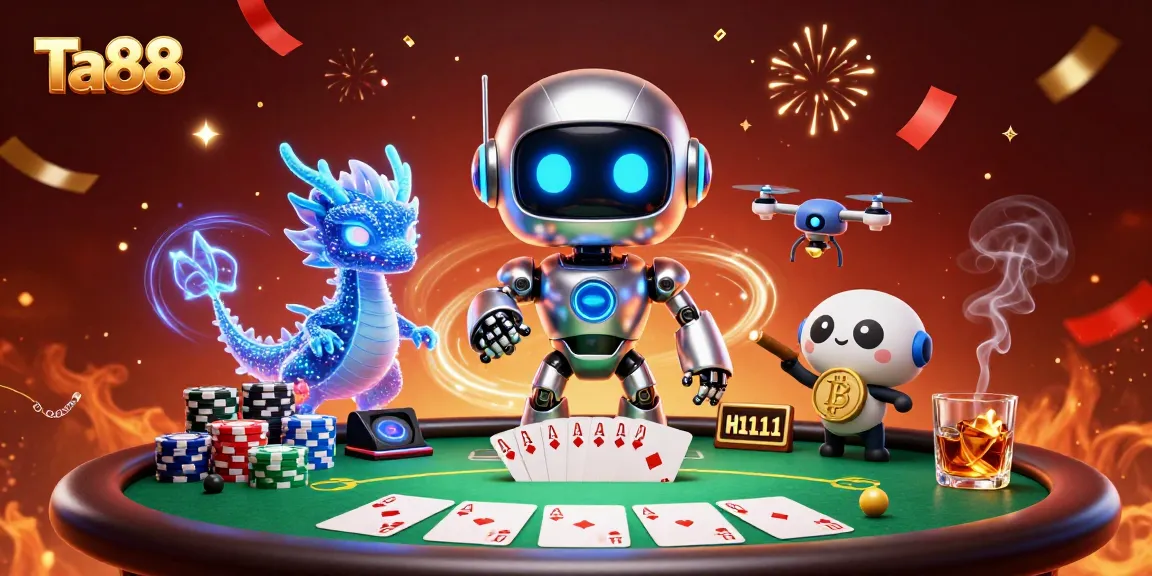 Join the excitement at Ta88 with thrilling poker action and dynamic characters in a vibrant casino atmosphere.