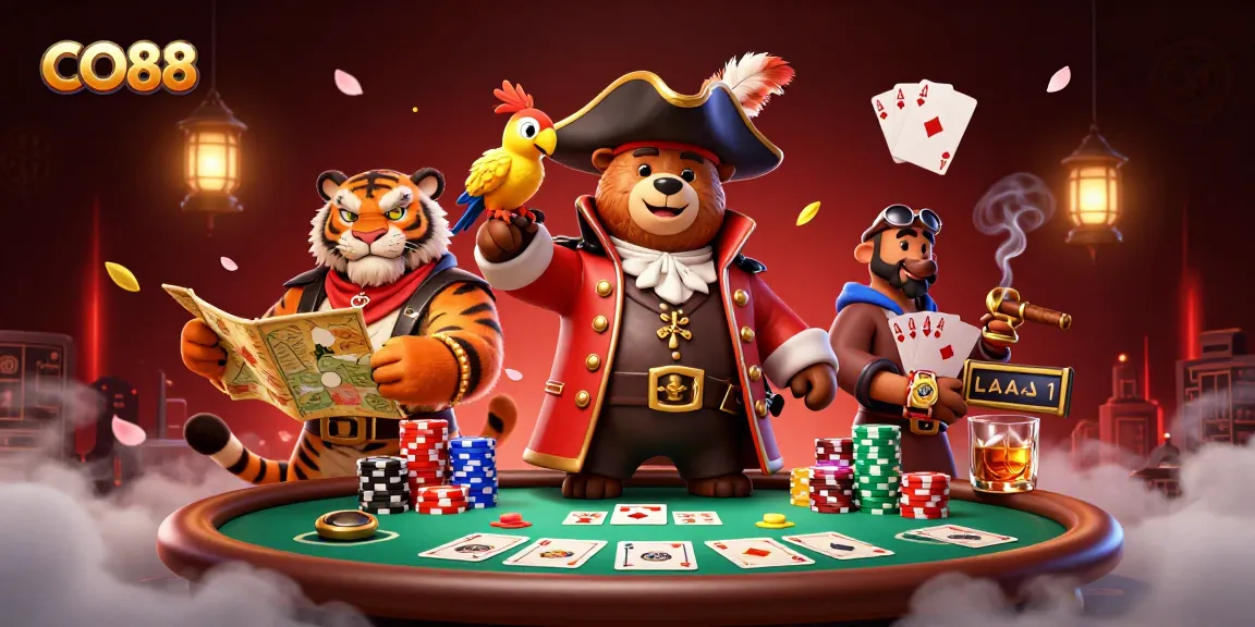 Experience thrilling poker action with CO88 in this vibrant, detailed 3D illustration showcasing intense gaming moments.