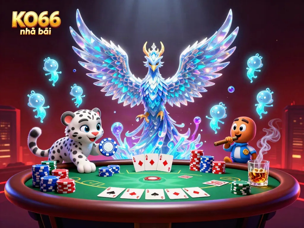 Experience dynamic gameplay at KO66 nhà cái with vibrant casino elements in an engaging 3D scene.