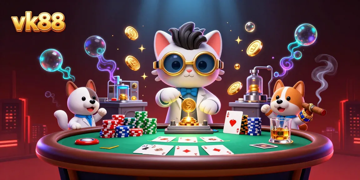 Experience exhilarating gameplay at vk88 with a dynamic poker scene filled with vibrant characters and action.