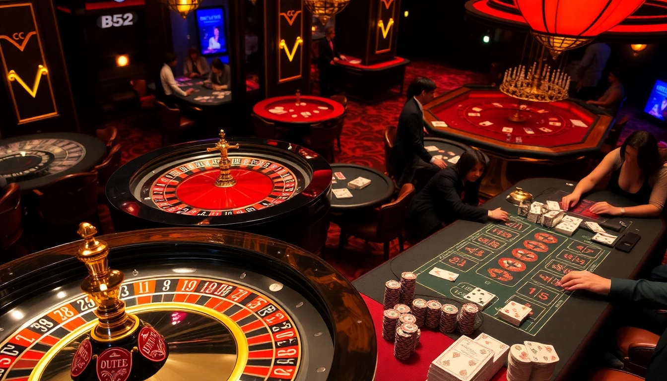 Experience the thrill of winning at B52 Club with vibrant tables and gaming excitement.