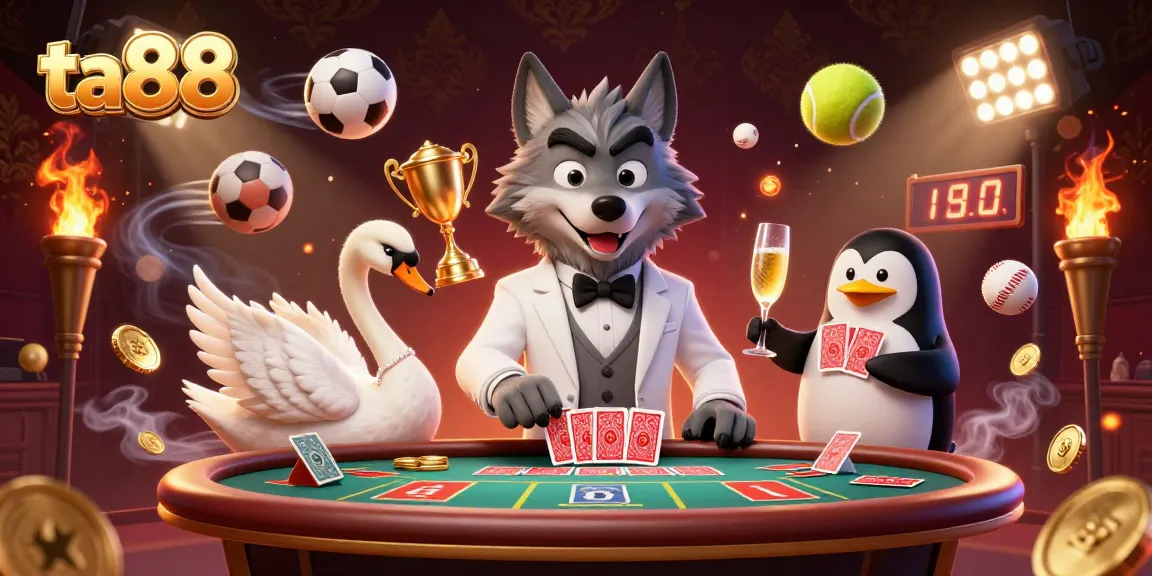 Engage in thrilling gameplay at ta88 with 3D characters amidst a vibrant casino scene.