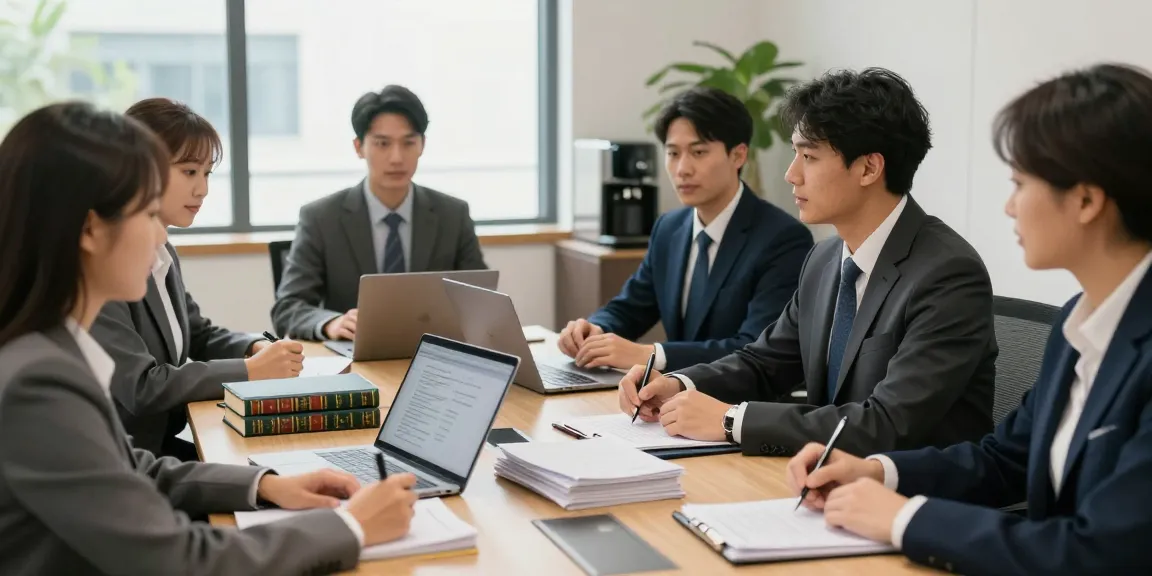 Lawyers collaborating on a case strategy at https://f168.law/ in a modern office environment.
