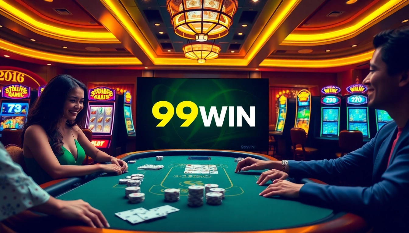 Exciting online gambling experience at 99WIN with vibrant casino atmosphere.