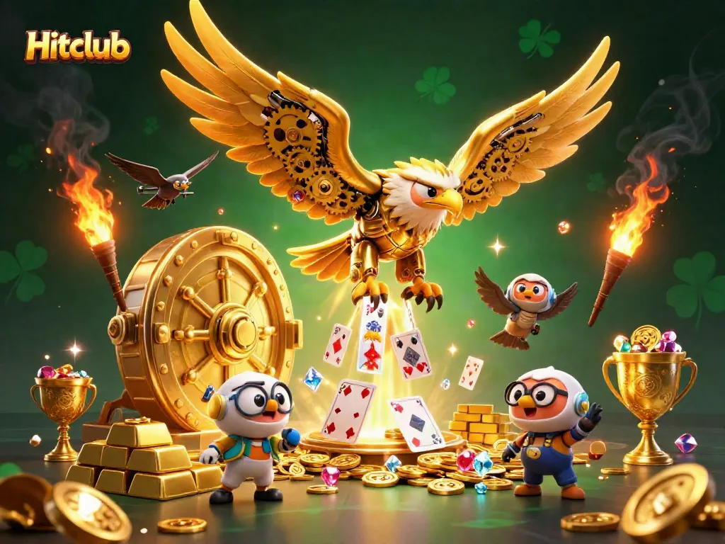 Engage in thrilling gaming at Hitclub with an explosive display of winnings and lavish gold treasures.