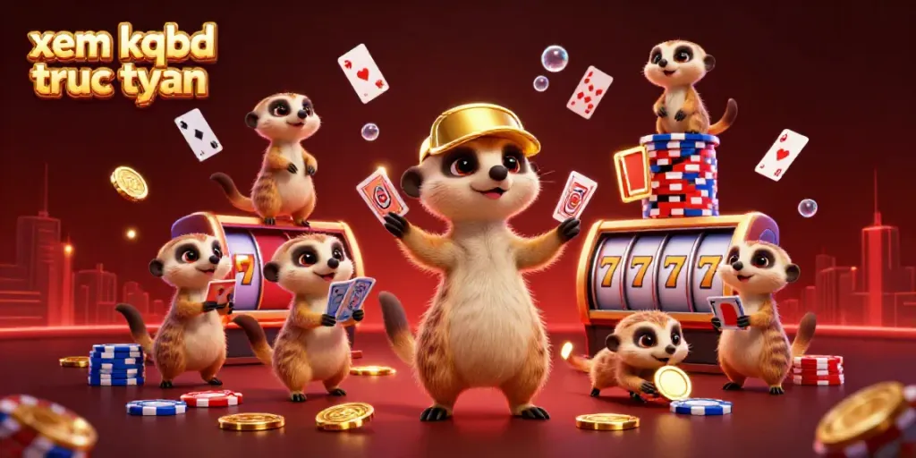 Experience xem kqbd truc tuyen with excitement in a vibrant, gambling-themed digital illustration.