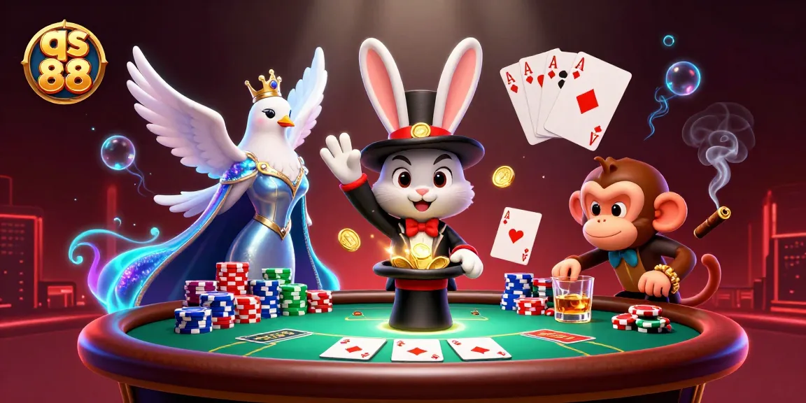 Experience thrilling wins at qs 88 with poker chips, golden coins, and dynamic game elements in this engaging casino scene.