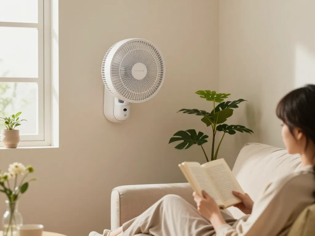 Stijlvolle muurventilatoren die het comfort in een gezellige woonkamer verbeteren.