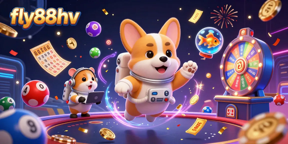 Experience the excitement at fly88hv's space-themed casino, featuring playful characters and vibrant games.