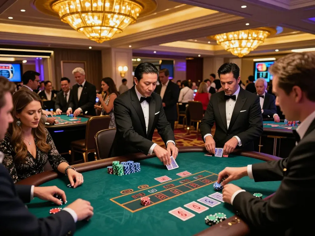 Engaging blackjack action at HITCLUB casino with players strategizing their bets.