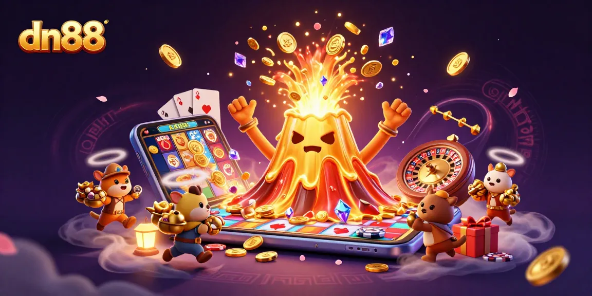 Spin the reels with dn88 and discover treasures from the golden volcano's bounty!
