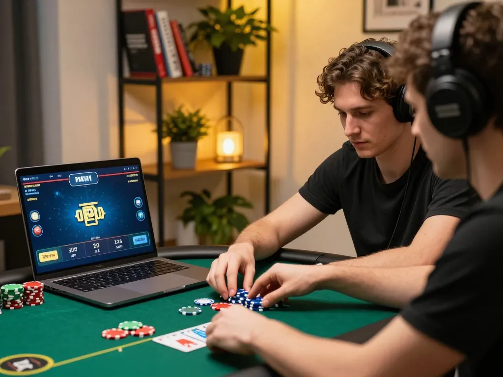 Player strategizing with the vb88game platform in a cozy home office while online gambling