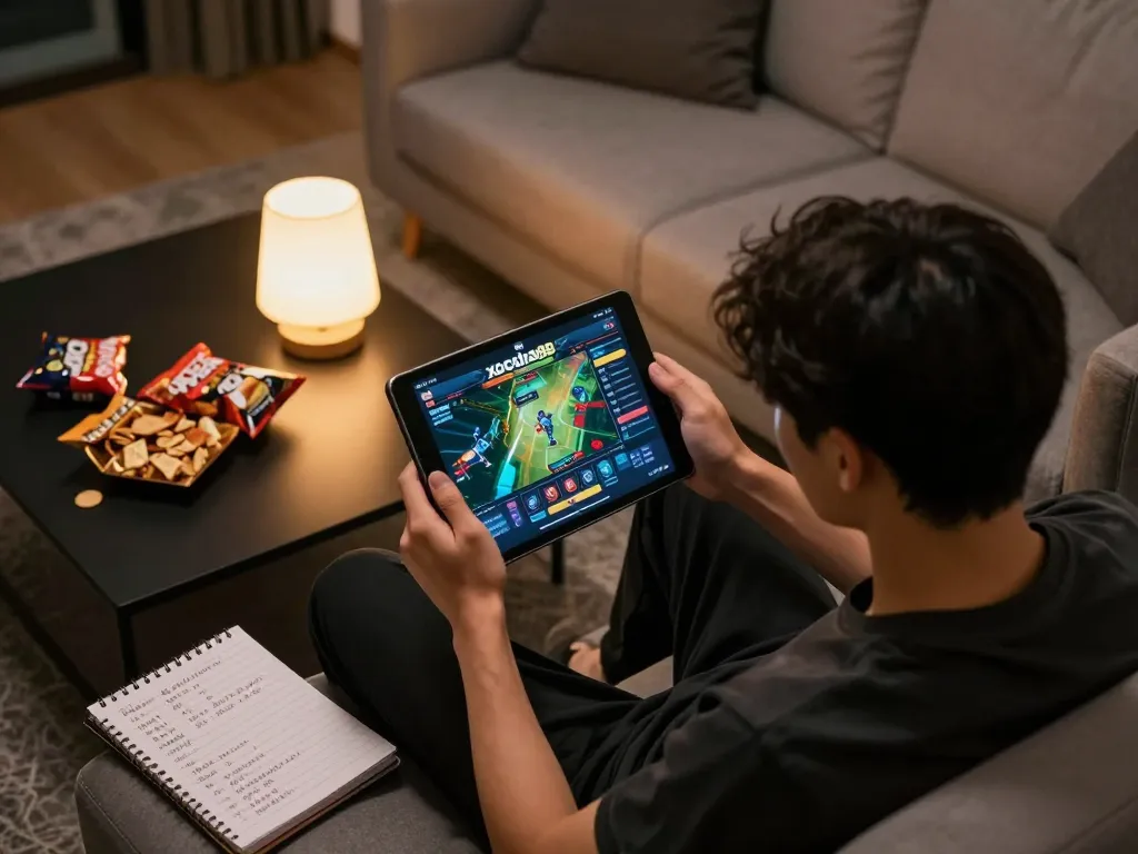 xocdia88 interactive online gaming session with a player strategizing on a tablet