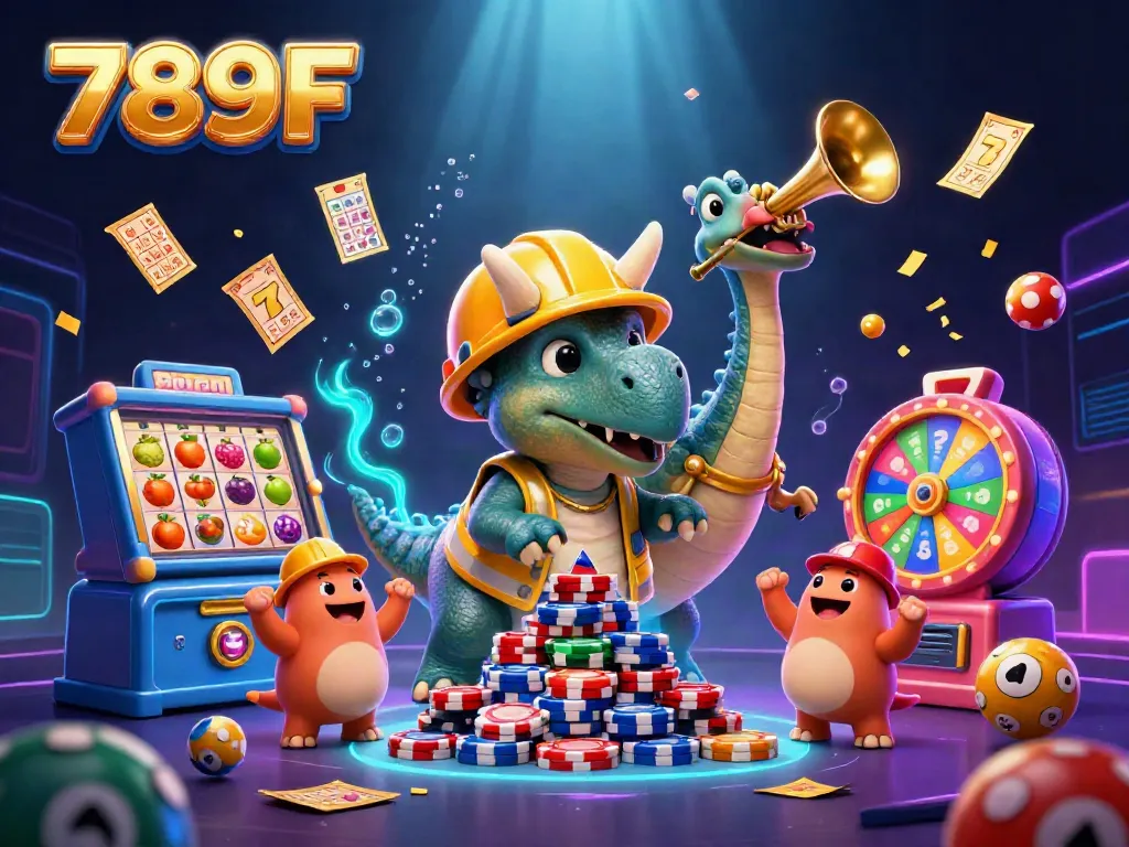 Experience the excitement at 789F with vibrant characters and dynamic gambling elements.