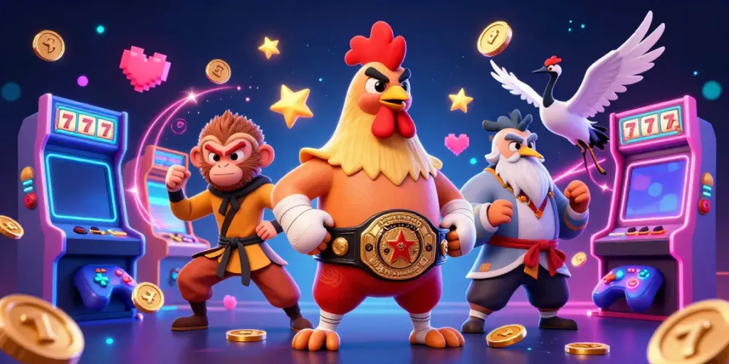 Engage with 789Club's dynamic 3D casino scene featuring cartoon characters and vibrant gaming elements.