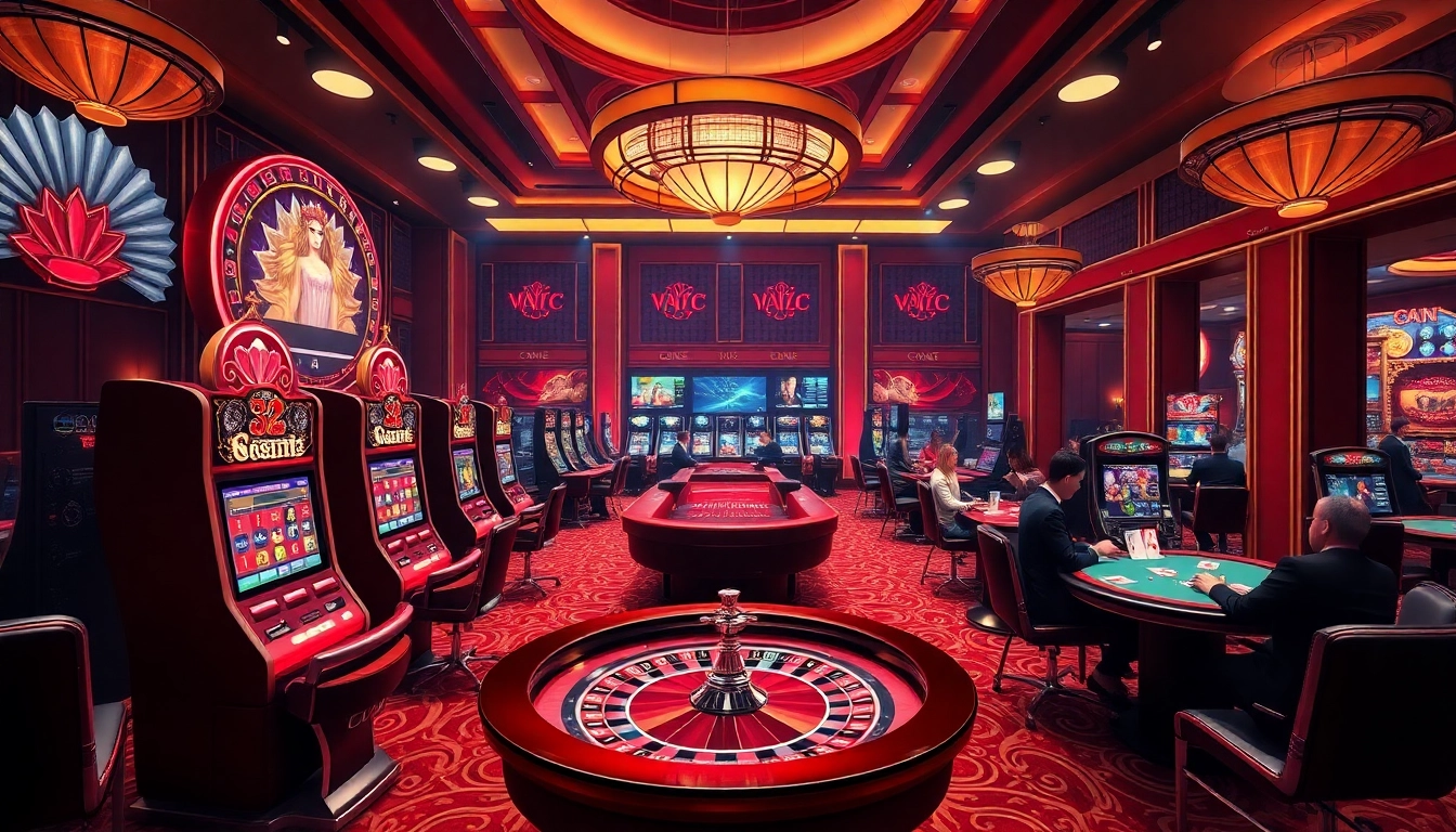 Engaged players enjoying the vibrant online gambling experience at https://lucky88sss.com/ with slot machines and poker.