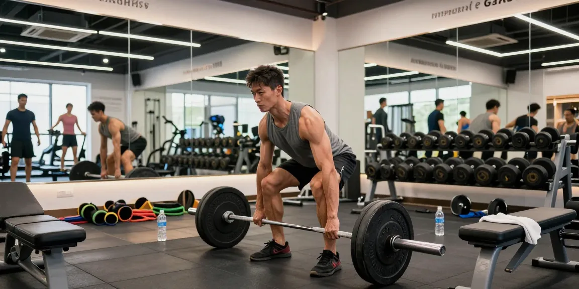 Prime Pharma Steroiden bodybuilding athlete performing deadlift in gym.