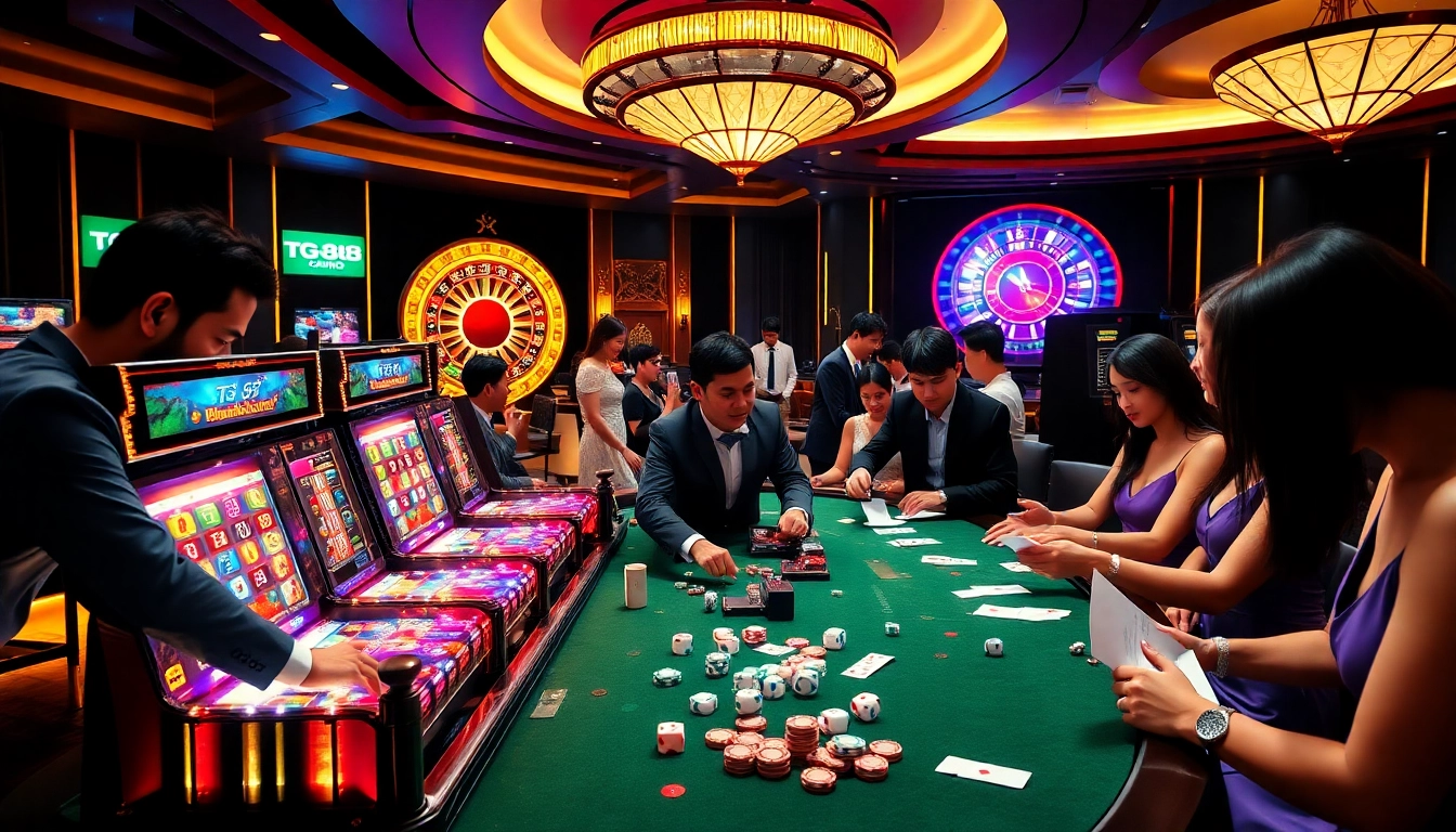 Experience the excitement at TG88 com with vibrant casino tables and engaging gaming activities.