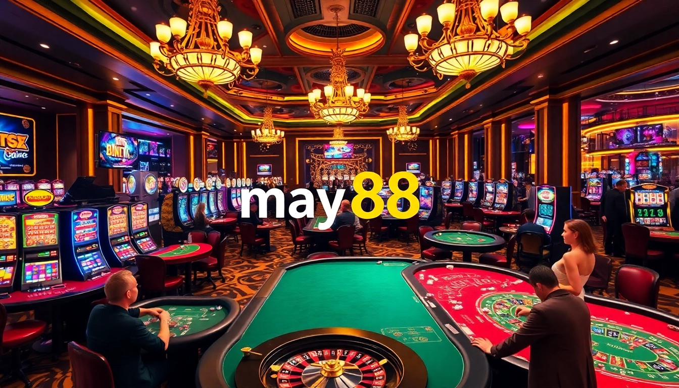 Experience excitement at https://may88.work/, as players engage intensely at luxurious casino tables.