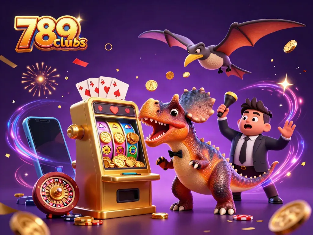 Experience thrilling moments at 789clubs with a cartoon pachycephalosaurus jackpot scene bursting with fun.