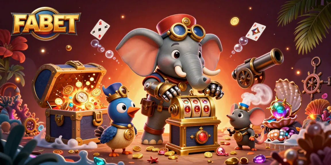 Spin the FABET slot machine with animated steampunk characters in a rich casino environment.