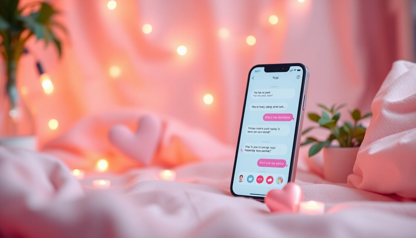 Sexting AI chatbot conversation displayed on a smartphone in a cozy, inviting space.