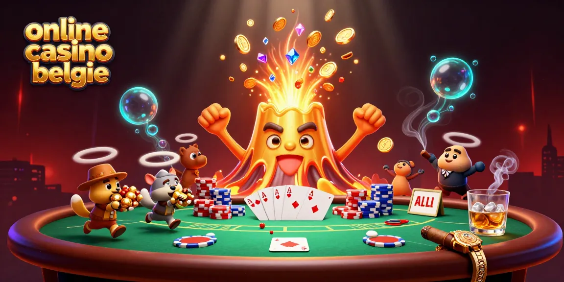 Experience vibrant adventure in an online casino belgie with treasures, poker elements, and triumphant volcano!